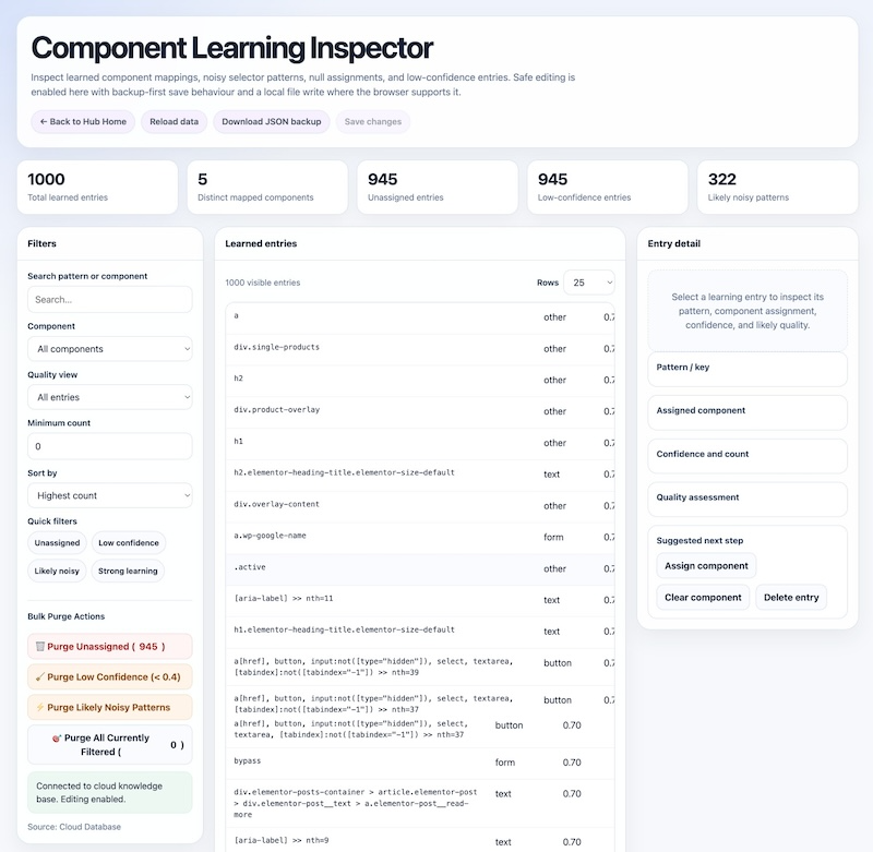 Component Learning Inspector